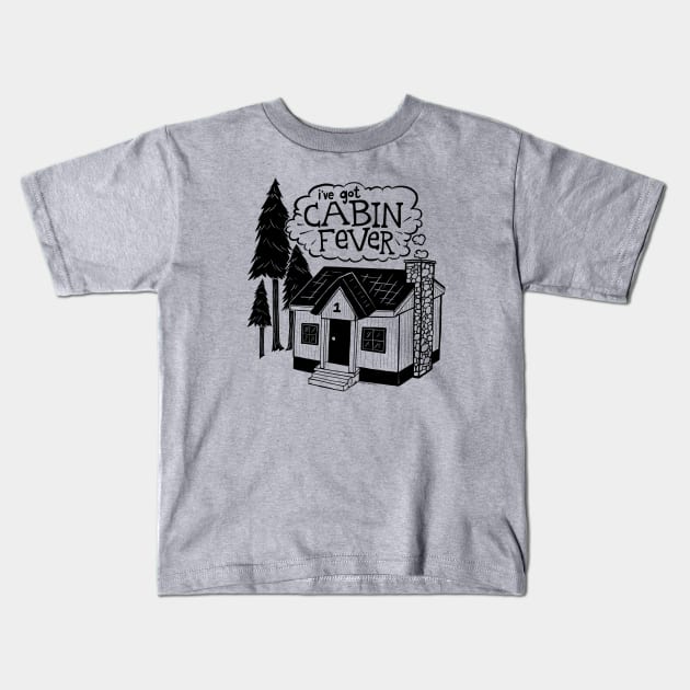 Cabin fever camping tee Kids T-Shirt by Steph Calvert Art